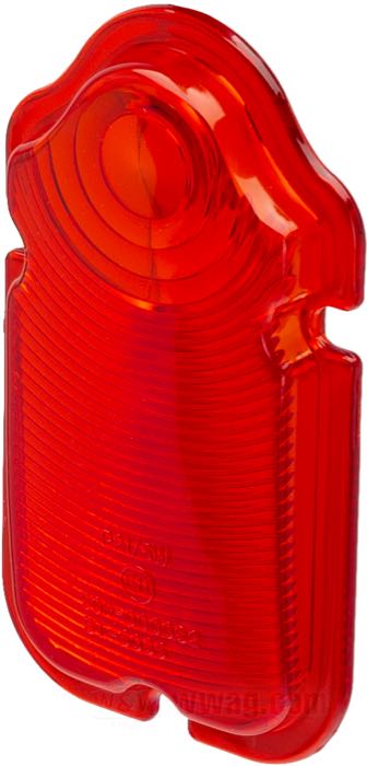 Taillight lens; for Tombstone taillight; fits all Twins 1947-1954; plastic, red; replaces OEM HD 68090-47; E11 approved; gross weight: 50 g