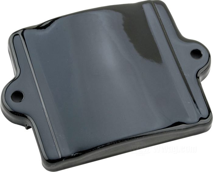 Coperchio batteria »Custom« di Paughco; per serbatoio olio Horseshoe; atto per Big Twin 1936-1964; acciaio, nero, rivestito a polvere; L x A x P: 150 x 20 x 108 mm; U.S.A.; peso lordo: 172 g