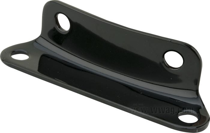 Bracket by Paughco; for Horseshoe oil tanks; fits Big Twin 1936-1957; steel, black, powder-coated; replaces OEM HD 62585-36; USA; gross weight: 87 g