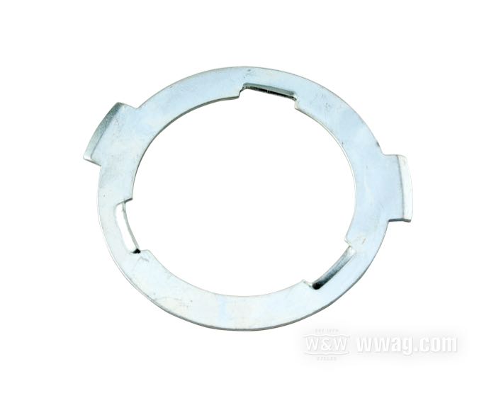 Sicherungsscheibe; für Getrieberitzel- und Pulley-Muttern; passend für 5-Gang Big Twin 1979-1983; Stahlblech, verzinkt; ersetzt OEM HD 33335-79; Bruttogewicht: 10 g