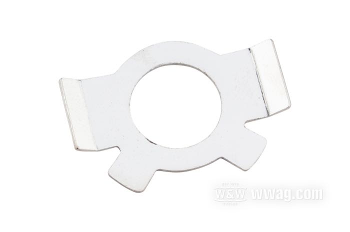 Arandela seguridad; para tornillo del gatillo de cambio; apropiado para Big Twin 1952-1978; acero, cincado; reemplaza OEM HD 34066-52; peso bruto: 4 g