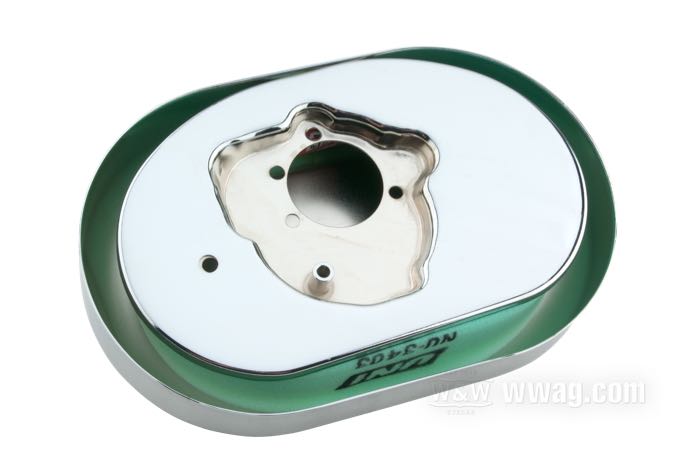 Filtro aria »Bendix Style«; atto per carburatori Tillotson, Bendix e Keihin (eccetto CV) di Big Twin 1966-early 1978 e Sportster 1966-1985; lamiera d'acciaio, cromato; rimpiazza OEM HD 29020-66 e 29030-66; peso lordo: 1.5 kg