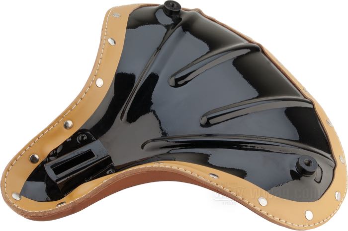 Monosella »Super Sport« di Samwel Supplies; vacchetta, marrone; lunghezza x larghezza: 400 x 385 mm; distanza delle molle o perni di fissaggio: 277 mm; filettatura dei bulloni di fissaggio: 5/16”-24; con kit di fissagio; peso lordo: 1.7 kg