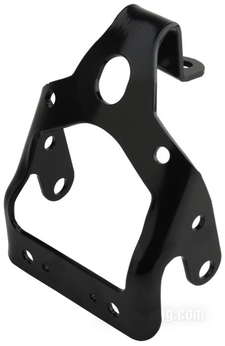 Staffa faro; atto per forcelle Springer 1946-1957; con ricezione per il clacson; acciaio, nero, verniciato; rimpiazza OEM HD 67810-36; peso lordo: 300 g