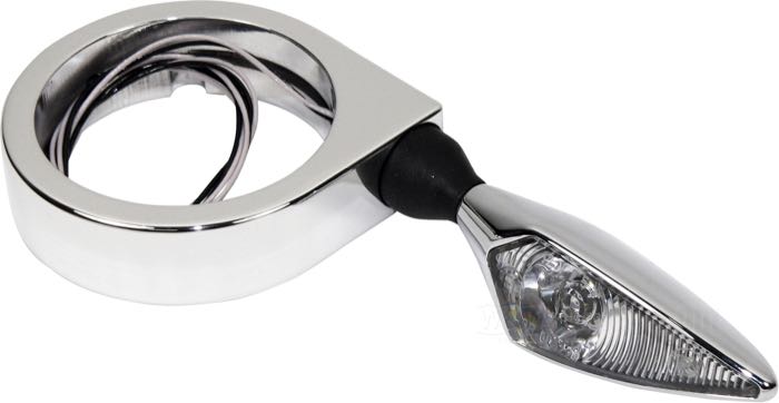 Montageklemme von MF Cycles; für Blinker / Gabelstandrohre; Billet-Aluminium, poliert; Ø 49 mm; Deutschland; Bruttogewicht: 127 g