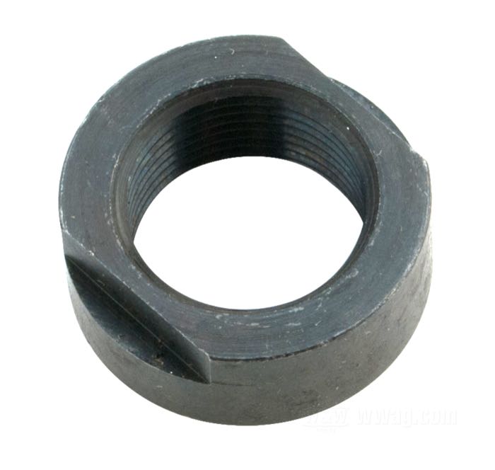 Nut by S&S; for Pinion gear; fits Big Twin 1954-1989; steel; thread: 5/8”-24 LH; replaces OEM HD 24023-54; gross weight: 20 g
