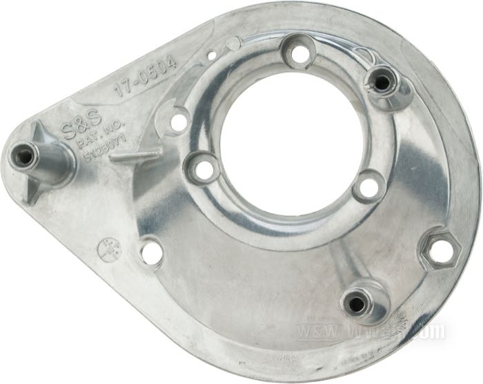 Backing plate by S&S; for Super E/G; fits pre-Evo; cast aluminum; gross weight: 300 g