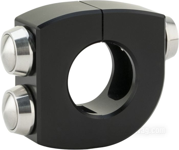 Button switch unit »mo.switch« by motogadget; for Horn / Turn signal / Starter motor; for 1” handlebars; with three button switches; billet aluminum, black housing, polished buttons; width: 20.5 mm; Ø 49 mm; Germany; gross weight: 101 g