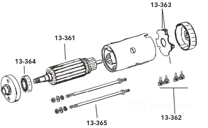 para motor de arranque tipo Hitachi; apropiado para FX/FXST 1974-1986, FLH 1982-1984, Softail 1984-1988