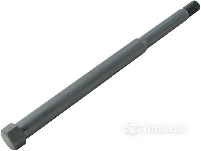 Perno anteriore di Cannonball; per Mozzo Star con cuscinetti conici; atto per Knucklehead 1936, Big Twin 1937-1948, Servi-Car 1937-1957, WLC 1941-1943; acciaio, parkerizzato; lunghezza: 262 mm; Ø 17.5 mm; filettatura: 1/2”-20; Germania; peso lordo: 445 g