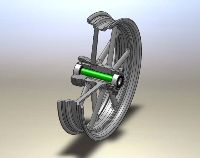 Rear wheel »MAG-12« by Cannonball; cast aluminum, MAG finish; adapted rear hub 1973-07 type; Ø centering collar: 56 mm; dual flange 3/8”-16 and 7/16