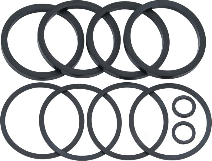 Gasket kit; for Brake caliper piston; fits Big Twins 2000-2007, Sportster 2000-2003; rear; also front, except Springer Softail; rubber; replaces OEM HD 44315-00; gross weight: 25 g