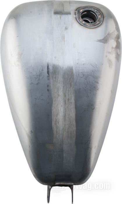Gas tank by Paughco; fits Sportster 2007-2020; steel; volume: 17 l; required gas cap: screw-in 1983→; required petcock: none - uses in-tank pump; required petcock: none - uses in-tank pump; gross weight: 7.07 kg