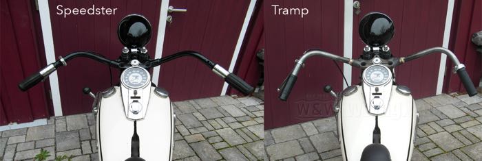 Guidon »Tramp I« de Wrecking Crew; pour Fourche Springer Inline; pour poignées tournantes de 1935-1948; acier, naturel; avec 2 glissières; Europe; poids brut: 2.38 kg