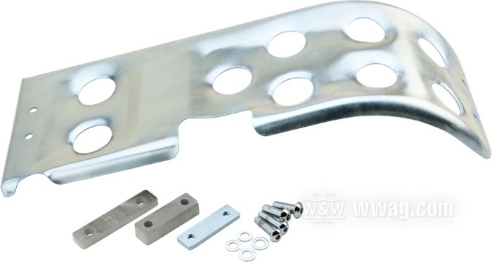 Plateau de protection carter-moteur »Baja Heavy Duty « de LeBeeF; adaptable à Sportster 2004-2020; acier, argenté, galvanisé; longueur x largeur: 55 x 19.5 cm; avec nécessaire de montage; Suède; poids brut: 1.95 kg