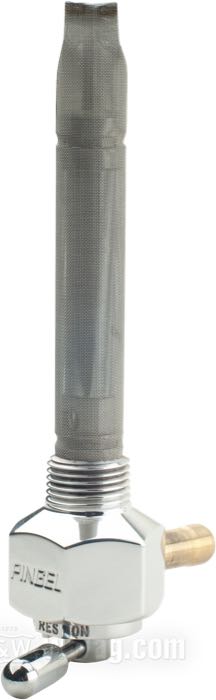 Benzinhahn »Classic« von Pingel; Aluminium, poliert; Auslass-Stellung: 180°; benötigte Benzinleitung: 5/16”; Gewinde: 3/8”-18 NPT; USA; Bruttogewicht: 148 g