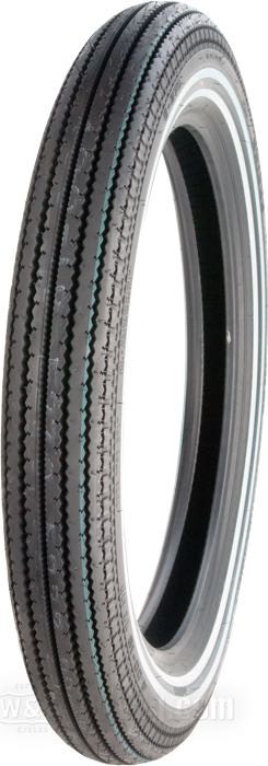 Reifen »E270 Super Classic« von Shinko Motorcycle Tires; Gummi / Stahl; Montageposition: vorne oder hinten; 4.00-19 61H; DW (zwei weiße Streifen); Schlauchreifen; zulässige Felgen min-max: 2.15 - 2.50; mit ECE R75 Prüfzeichen, mit DOT Prüfzeichen; Bruttogewicht: 6.34 kg