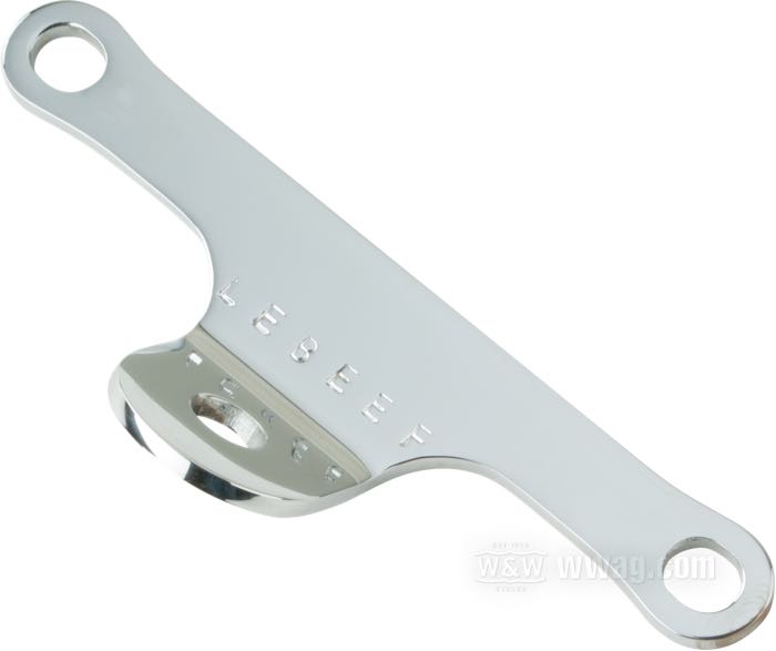Scheinwerfer-Halter von LeBeeF; für Narrow Glide Gabeln 1954-1986; Stahl, verchromt, Abstand Klemmschrauben = 122-125 mm; Schweden; Bruttogewicht: 110 g