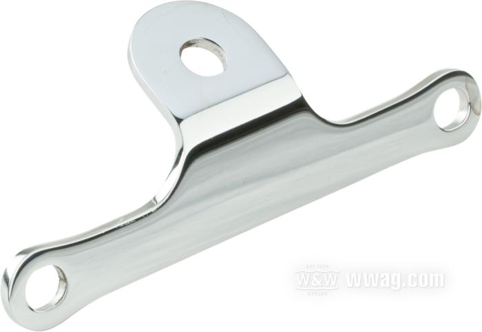 Scheinwerfer-Halter von LeBeeF; für Narrow Glide Gabeln 1954-1986; Stahl, verchromt, Abstand Klemmschrauben = 122-125 mm; Schweden; Bruttogewicht: 110 g