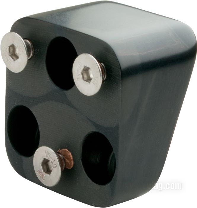 Mounting block by Cytec Performance; for License base plate; fits Big Twin and K-Model/Sportster 1955→; billet aluminum, black, anodised; width x height: 50 x 50 mm; gross weight: 160 g