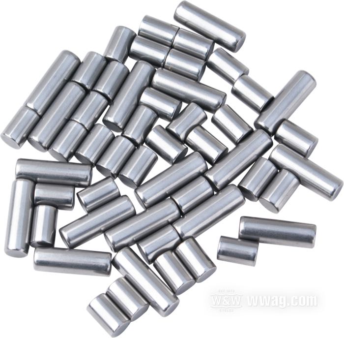 Bearing roller set; for Connecting rods; fits Big Twin 1973-1986; steel, length 0.294” / 0.585”; Ø 0.1895”; Over-/Undersize: +0.002 ”; tolerance class: RBEC 1; replaces OEM HD 9180, and 9442A; gross weight: 76 g