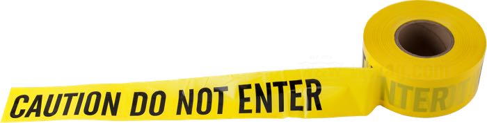Ruban de barricade »Caution Do Not Enter«; plastique, jaune; longueur x largeur: 300 m x 7.5 cm; poids brut: 1.63 kg