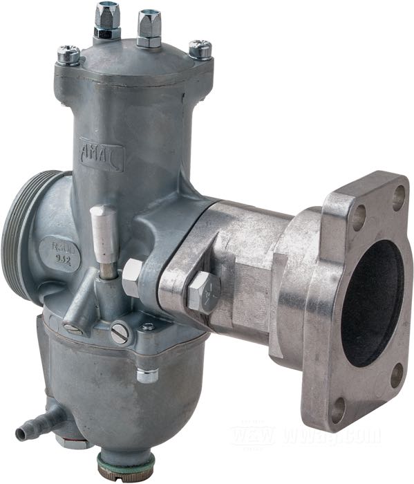 Adapter von Bates; für 32 mm AMAL Vergaser → 4-Schrauben Ansaugstutzen Linkert; passend für OHV 1940-1965, K-Model 1952-1956, WR; Billet-Aluminium; Länge: 60 mm; Deutschland; Bruttogewicht: 190 g
