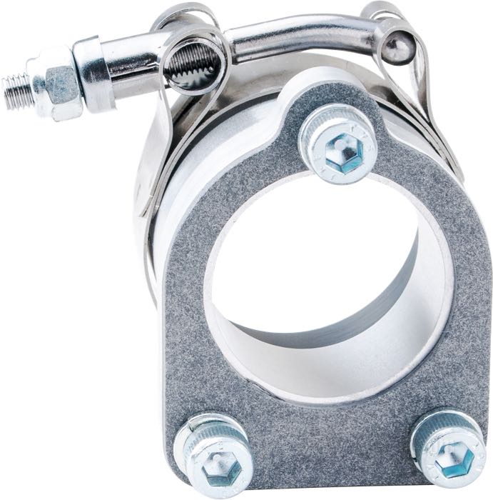 Adaptador de VIP - Vintage Iron Parts; para carburadores Dell'Orto 38/40 mm → colector de admisión Linkert 3-tornillos; apropiado para Big Twin Sidevalves y 1936-1939 OHV; aluminio / acero, natural; largo: 47 mm; Ø conector: 46 mm; Alemania; peso bruto: 252 g