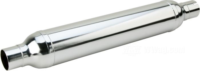 Schalldämpfer »Cigar Style« von The GasBox; originale Verwendung für 2-2 Anlagen; Stahl, verchromt; Länge: 54.5 cm; Krümmerdurchmesser: 1-3/4”; Länge Auspufftopf: 55 cm; Ø Auspufftopf: 3-1/4 ”; ersetzt OEM HD 65240-58; USA; Bruttogewicht: 2.13 kg