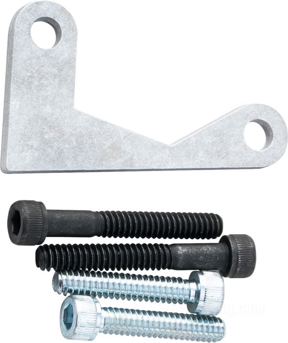 Anti rotation bracket by Jagg; for Oil Filter Adapter; fits Evolution Big Twin EFI, Twin Cam models; aluminum; with bolts; gross weight: 31 g