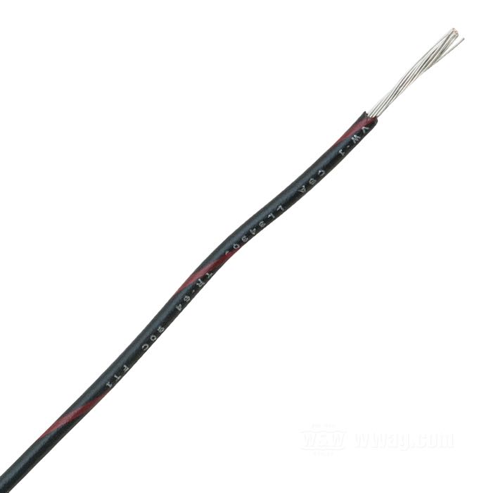 Cable eléctrico »Código Colores OEM«; cobre / PVC, negro; marcación: rojo; 0.82 mm²; peso bruto: 11 g