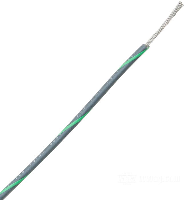 Cable eléctrico »Código Colores OEM«; cobre / PVC, gris; marcación: verde; 0.82 mm²; peso bruto: 11 g