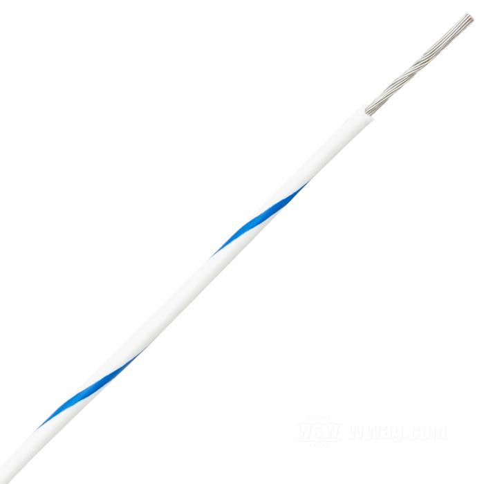Cable eléctrico »Código Colores OEM«; cobre / PVC, blanco; marcación: azul; 0.82 mm²; peso bruto: 11 g