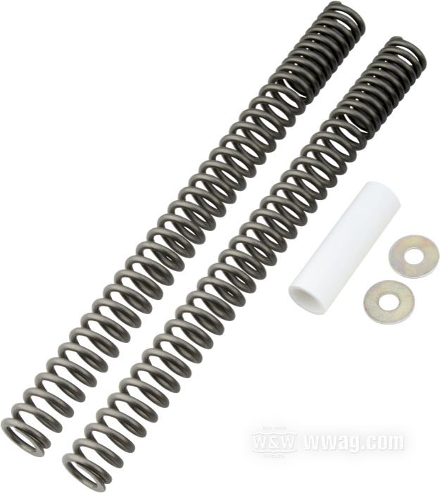 Kit de ressorts de Progressive Suspension; pour Fourche hydraulique; pour tubes de 41 mm; adaptable à FLT/FLHT 2002-2005; acier, naturel; longueur: 375 mm; Ø 32 mm; USA; poids brut: 1.22 kg