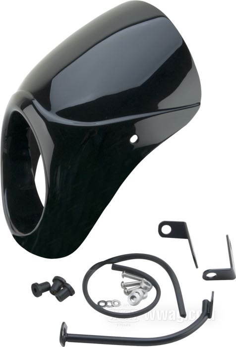 Carénage »Bikini Cowl« de Easyriders; pour Phare; adaptable à Sportster 2004-2020, sauf Forty-Eight; fibre de verre / verre acrylique; CONSEIL: Le carénage ne se monte pas avec un tachymètre d'origine.; poids brut: 1.31 kg