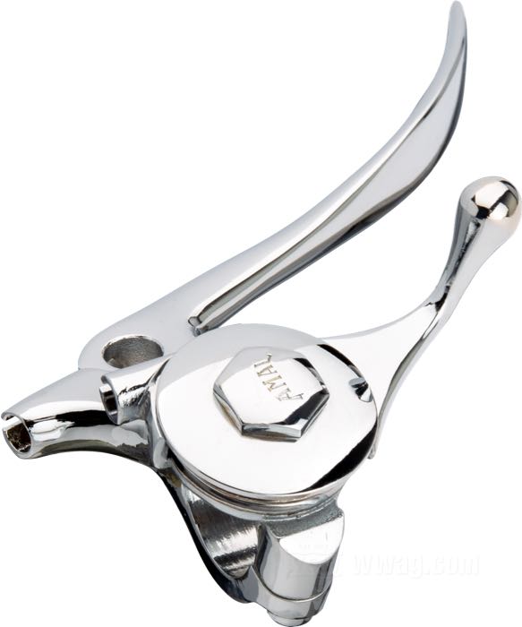 Hand brake control »AMAL«; steel, chrome-plated, with 1/4” cable hole, with air/ignition control lever; for Bowden cable; for handlebar Ø: 1 ”; gross weight: 363 g