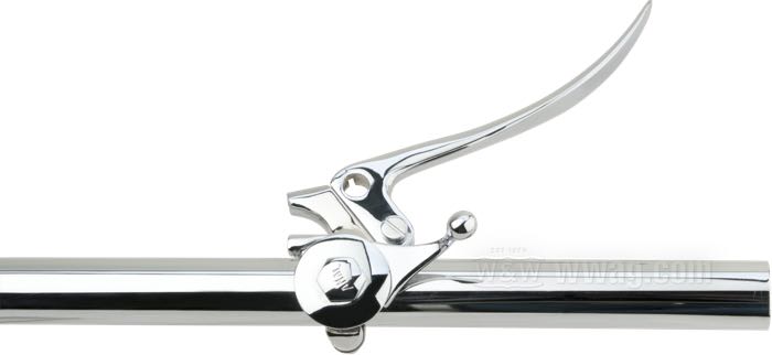 Hand brake control »AMAL«; steel, chrome-plated, with 1/4” cable hole, with air/ignition control lever; for Bowden cable; for handlebar Ø: 1 ”; gross weight: 363 g