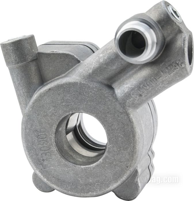 Oil pump by Daytona; fits Twin Cam 96; cast aluminum, cast finish; with mounting screws; replaces OEM HD 26037-06; gross weight: 660 g