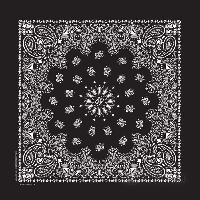 Bandana »Dallas« di Carolina Manufacturing; cotone, nero; lunghezza x larghezza: 55 x 55 cm; U.S.A.; peso lordo: 61 g