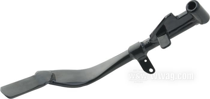 Caballete »extremo plano«; apropiado para Sportster 2004-2011; acero, negro, recubierto en epoxy, 1”  más corto; Longitud según el dibujo: 19.5 cm; peso bruto: 621 g