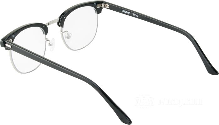 Sunglasses »Ronsir Zyl Clip-On« by Shuron; metal / plastic, ebony / silver, with G-15 green/gray Clip-On's; lens material: Trivex; lens width G: 50 mm; Nose bridge N: 22 mm; with protection case; USA; gross weight: 340 g