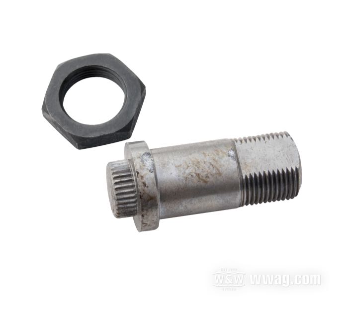 Shaft; for Clutch pedal; for Foot clutch; fits Big Twin 1936-1940, 45”/750 cc 1938-1952; steel; with nut; gross weight: 84 g
