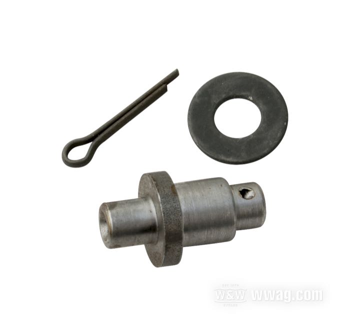 Pivot stud; for Foot clutch / release rod; fits Big Twin 1936-1940, 45”/750 cc 1938-1952; steel; with cotter pin and washer; replaces OEM HD 36888-38; gross weight: 29 g