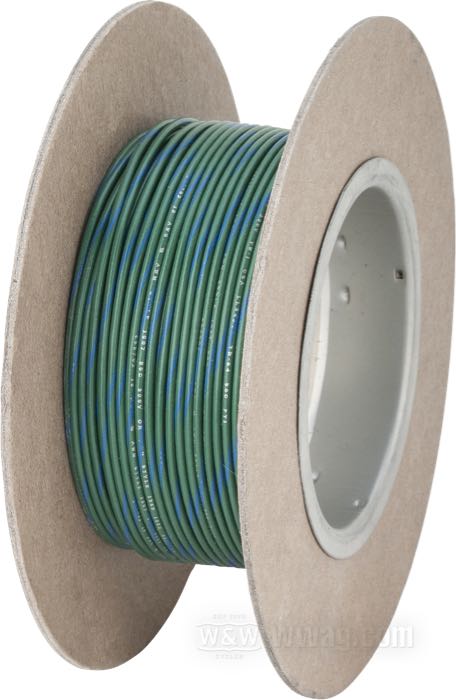 Cable eléctrico »Código Colores OEM«; cobre / PVC, verde; largo: 30 m; marcación: azul; 0.82 mm²; peso bruto: 426 g