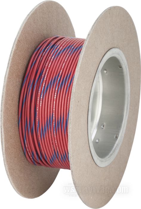 Cable eléctrico »Código Colores OEM«; cobre / PVC, rojo; largo: 30 m; marcación: azul; 0.82 mm²; peso bruto: 427 g
