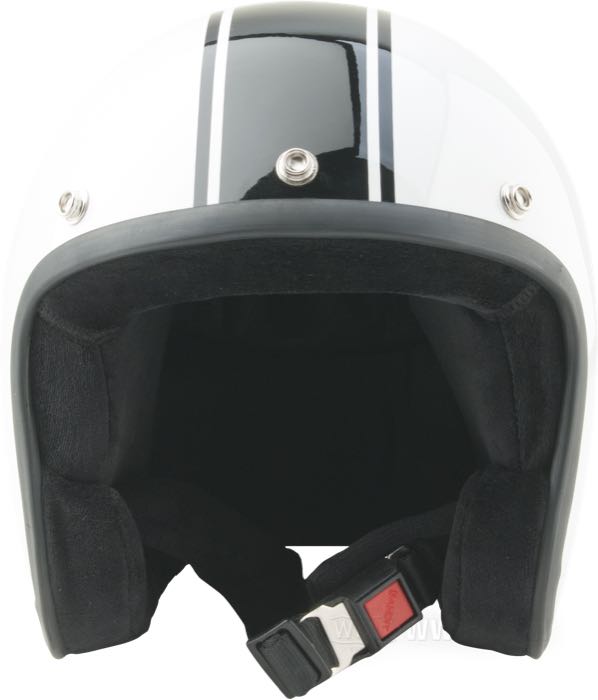 Jethelm »Slimline Classic Jet« von Bandit Helmets; Fiberglas, weiß / schwarz; Nettogewicht: 750 g; Größe: XS - 53-54 cm; mit ECE R22-05 Prüfzeichen; Bruttogewicht: 1.16 kg