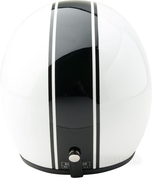 Jethelm »Slimline Classic Jet« von Bandit Helmets; Fiberglas, weiß / schwarz; Nettogewicht: 750 g; Größe: XS - 53-54 cm; mit ECE R22-05 Prüfzeichen; Bruttogewicht: 1.16 kg