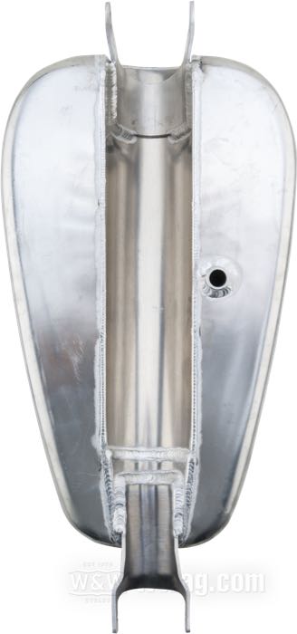 Serbatoio di benzina »Allungati« di Easyriders; atto per Sportster 2004-2006; alluminio, naturale; volume: 11 l; con tappo: 1 x ventilato, a chiave; rubinetto necessario: M22 x 1; rubinetto necessario: M22 x 1; peso lordo: 3.96 kg