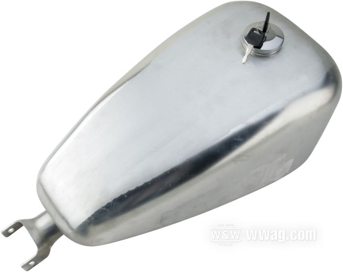 Gas tank »Stretched« by Easyriders; fits Sportster 2007-2020; aluminum, bare; volume: 11 l; with gas cap: 1 x vented, lockable; required petcock: none - uses in-tank pump; required petcock: none - uses in-tank pump; gross weight: 3.84 kg