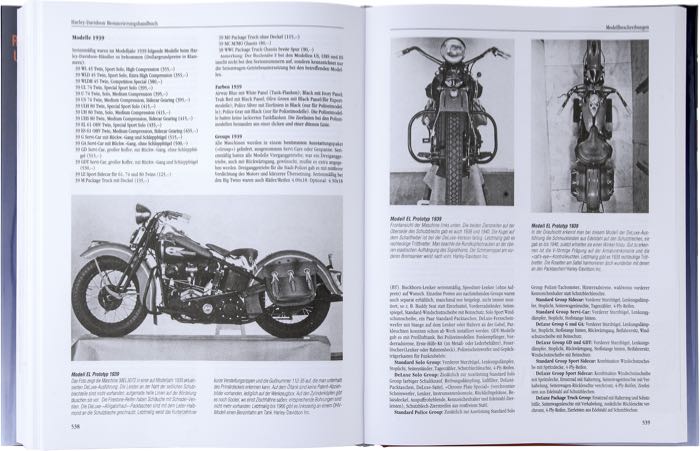 Libro »Restaurierung - Kaufberatung - Technik: Harley-Davidson«; carta, 1ra Edizione; larghezza x altezza: 22 x 27.5 cm; di Bruce Palmer III; copertina rigida; bianco e nero; 640 pagine; tedesco; ISBN: 978-3-613-03701-4; peso lordo: 1.8 kg